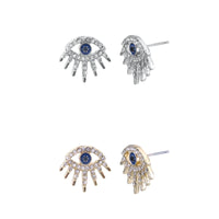 Evil Eye Post Earrings - Silver or Gold (0.73x0.65in)