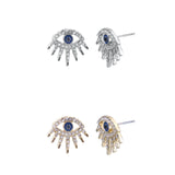 Evil Eye Post Earrings - Silver or Gold (0.73x0.65in)