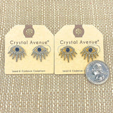 Evil Eye Post Earrings - Silver or Gold (0.73x0.65in)