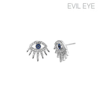 Evil Eye Post Earrings - Silver or Gold (0.73x0.65in)