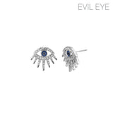 Evil Eye Post Earrings - Silver or Gold (0.73x0.65in)
