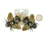 Queen Bumble Bee Seed Bead Earrings (2.75x2.5in)