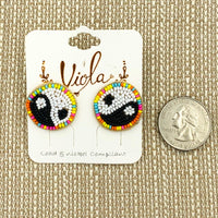 Beaded Peace Sign Studs (0.75x0.75in)