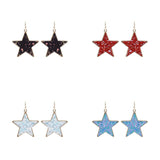 Glitter Sequin Star Dangle Earrings - 4 Colors (1.38x1.76in)