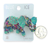 Multi-Color Crystal Studded Elephant Brooch Pin (2.5x1.5in)