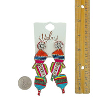 Pickleball Dangle Seed Bead Earrings in 2 Colors - Beaded (3.75x1in)