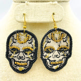 Beaded Skull Dangle Earrings (1.25x2.25)