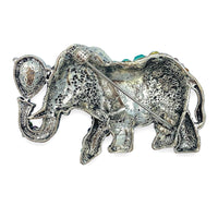 Multi-Color Crystal Studded Elephant Brooch Pin (2.5x1.5in)