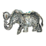 Multi-Color Crystal Studded Elephant Brooch Pin (2.5x1.5in)