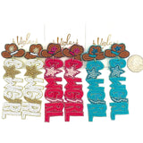 "COWGIRL" Rodeo Western Theme Beaded Earrings in 3 Colors (1.25x3.5in)