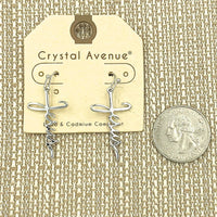 Cross Jesus Earrings in Rhodium or Gold Plated (0.75x1.5in)