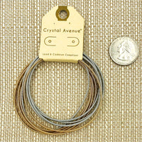 Gold & Rhodium Plated Guitar String 10 PCS Stretch Bracelet