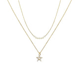 Pearl & Star 2 Strand Necklace (16in/17+3in)