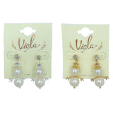 Freshwater Pearl Snowman Christmas Earrings in Silver or Gold (0.75x1.5in)