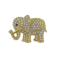 Rhinestone Studded Elephant Pin Brooch - 4 Colors (06368)(1.6x1.0in)