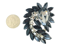 Peacock Train Shaped Rhinestone Burst Brooch Pin - 14 Colors (06233)(2.25x2.5in)