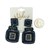 Perfume Seed Bead Earrings - Beaded, Parfum (1.25x2.25in)