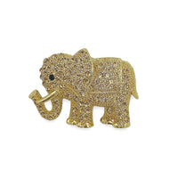 Rhinestone Studded Elephant Pin Brooch - 4 Colors (06368)(1.6x1.0in)