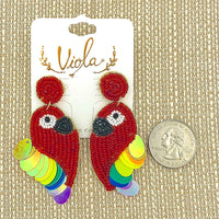 Parrot Seed Bead Earrings (1.25x2.5in)