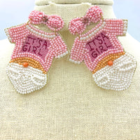 Beaded Pink or Blue Baby Suit "IT'S A BOY" or "IT'S A GIRL" Earrings