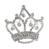 Pointy Crown Dangle Rhinestones Pin Brooch (1.75x2in)