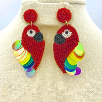 Parrot Seed Bead Earrings (1.25x2.5in)