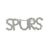 Spurs Rhinestone Word Pin (0.75x2.0in)