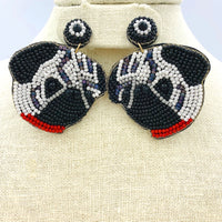 Pug Seed Bead Earrings - (1.75x2.5in)