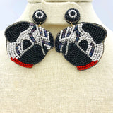 Pug Seed Bead Earrings - (1.75x2.5in)