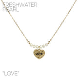 Freshwater Pearl Love Heart Necklace (0.7x0.62in) (16+3in)