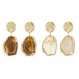 Irregular Hammered Post Earrings - 2 Colors (0.88x2in)