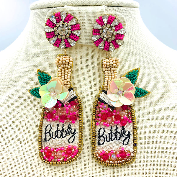 Bubbly Champagne Seed Bead Earrings