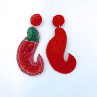 Chili Pepper Seed Bead Earrings