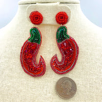 Chili Pepper Seed Bead Earrings