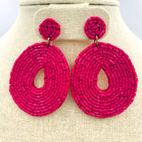 Circle Drop Seed Bead Earrings Style 1 - 3 Colors Available