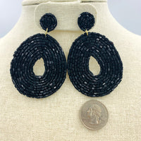 Circle Drop Seed Bead Earrings Style 1 - 3 Colors Available