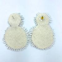 Seed Bead Fringe Circle Earrings, 5 Colors Available