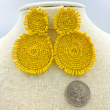 Seed Bead Fringe Circle Earrings, 5 Colors Available