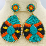 Bohemian Style Teardrop Seed Bead Earrings - Style 1 - Available in 2 Colors