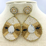 Bohemian Style Teardrop Seed Bead Earrings - Style 1 - Available in 2 Colors