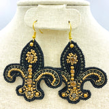 Fleur De Lis Seed Bead Earrings - Style 1