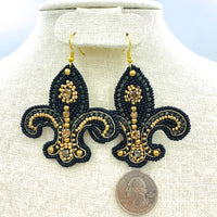 Fleur De Lis Seed Bead Earrings - Style 1