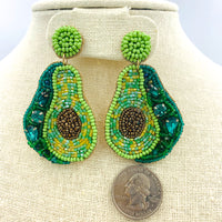 Avocado Seed Bead Earrings