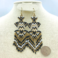 Seed Bead Chandelier Earrings, Style 1 - Available 2 Colors