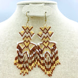 Seed Bead Chandelier Earrings, Style 1 - Available 2 Colors