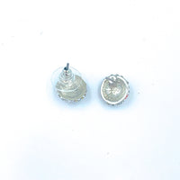 Color Coated Rhinestone Baseball Stud Earrings