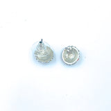 Color Coated Rhinestone Baseball Stud Earrings