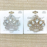 Crown Brooch, Pin - Style 05, Available in 2 Colors