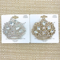 Crown Brooch, Pin - Style 06, Available in 2 Colors