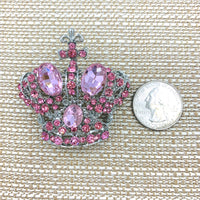 Royal Crown w/ Cross Top Pin Brooch - 10 Colors Available (06626)(2x2in)